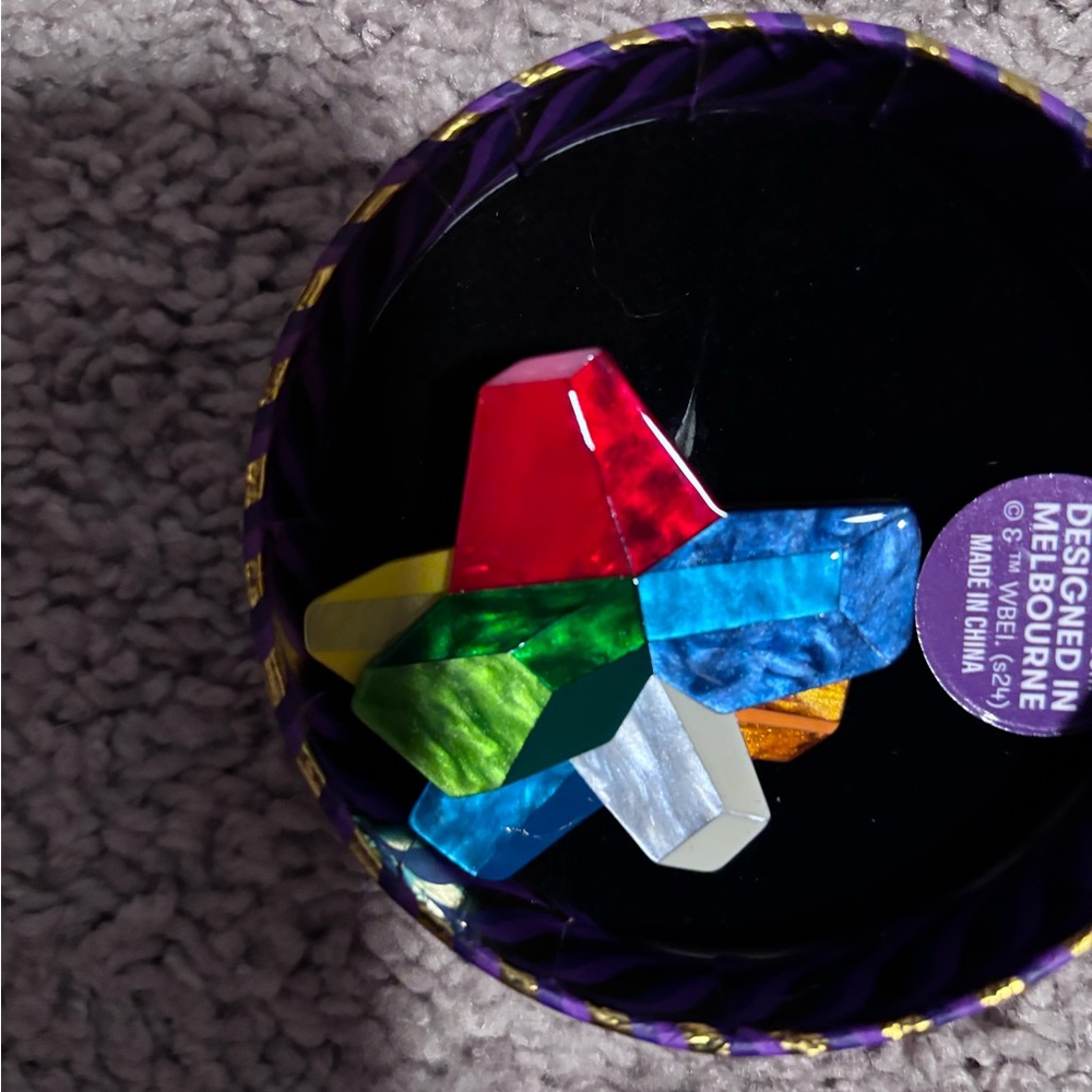 Colorful Geometric Crystal Brooch